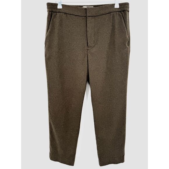 EVERLANE Green Brown Manteco Recycled Wool Trouser Pants Size 33 - Picture 1 of 7